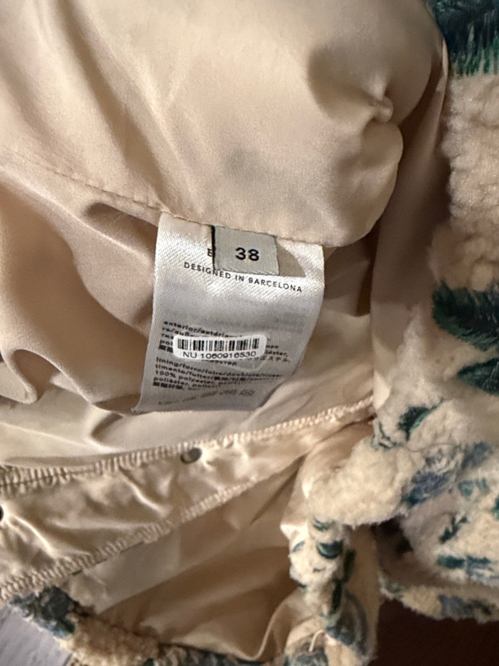 The Tiny Big Sister Roses Sherpa Jacket Size M/38 - Picture 13 of 13